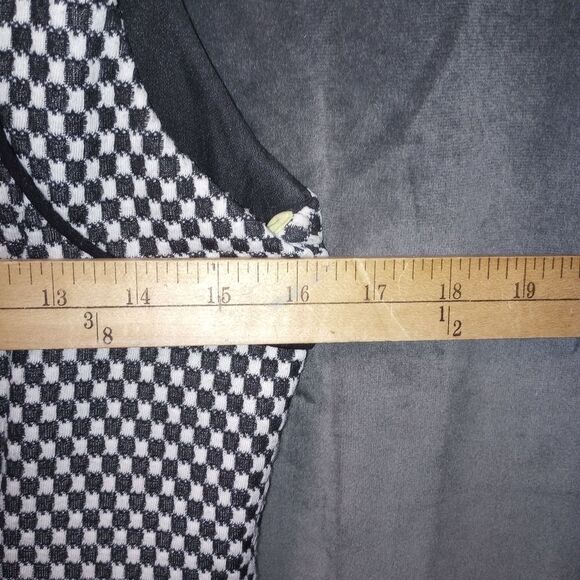 Oleg Cassini Black and White Tweed Fit & Flare Dress Size 6 EUC P2P 16 in - Picture 5 of 5